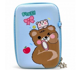 Сумочка дитяча на блискавці "Аніме. Ведмедик", блакитна