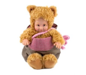 Лялька-пупс "Маленьке Ведмежатко" з сумкою та стікерами, 23 см