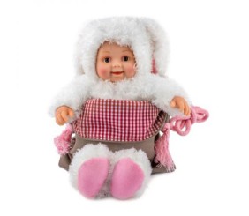 Лялька-пупс "Маленьке Зайченя" з сумкою та стікерами, 23 см