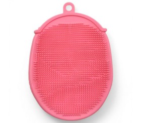 Силіконова мочалка-рукавичка для купання, рожевий