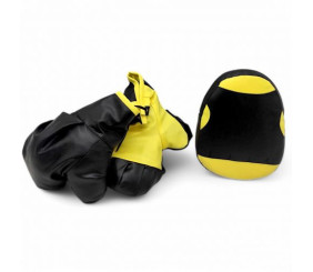 Боксерський набір детский - рукавички та лапа (жовто-чорний)