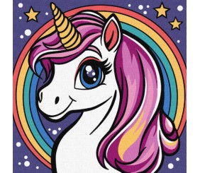 Картина за номерами для дітей "Райдужна єдиноріжка" 25х25 см