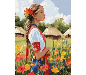 Картина по номерах "Гарна українка" 30х40 см