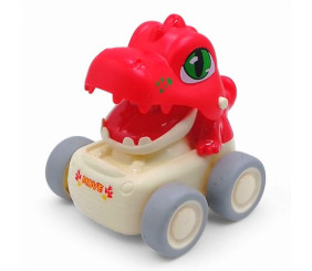 Динозаврик заводний на колесах, 8,5 см (червоний)