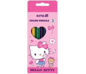 Олівці кольорові двосторонні, 12 шт. аніме Hello Kitty