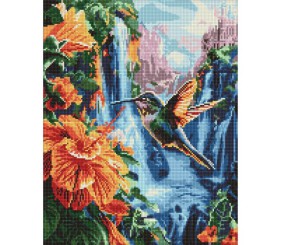 Алмазна мозаїка "Тропічна пташка" 40х50 см