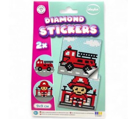 Набір з алмазною мозаїкою на самоклеючій основі "Пожежник" 9x9 см