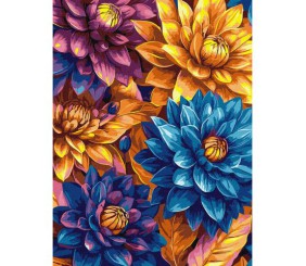 Картина по номерах "Яскраві жоржини" 30х40 см