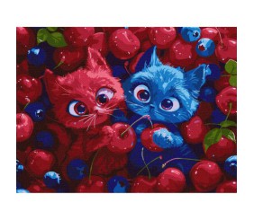 Картина по номерах "Ягідні пухнастики" 30х40 см