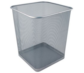 Корзина для паперу квадратна 270x300мм метал., срібляста
