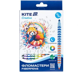 Фломастери двосторонні, набір 12шт, Kite Creative