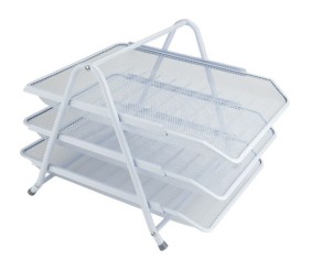 Лоток горизонтальний 3-в-1, металевий, білий