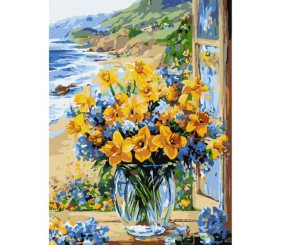 Картина по номерах "Квіткове узбережжя" 30х40 см