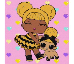 Картина за номерами "L. O. L. Surprise! TroopSurprise Queen Bee With Queen Pup"  40х40 см