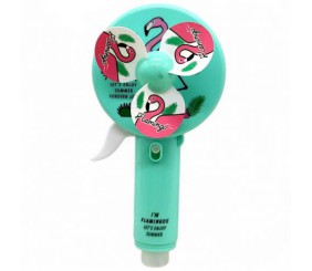 Вентилятор ручний  (18 см) "Фламінго", бірюзовий