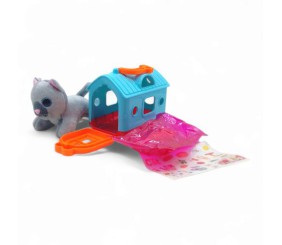 Мʼяка іграшка "Кошеня", з переноскою та аксесуарами (блакитний)