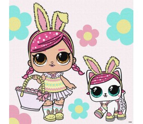 Картина за номерами з фарбами металік "L.O.L. Surprise! Spring Bling Hops with Kittea" 40х40 см
