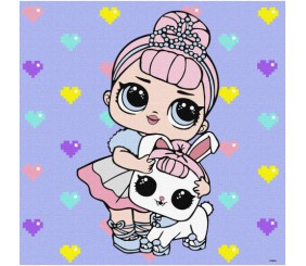 Картина за номерами з фарбами металік "L.O.L. Surprise! TroopSurprise Crystal Queen With Crystal Bunny" 40х40 см