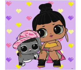 Картина за номерами "L.O.L. Surprise! TroopSurprise Honey Bun With Bunny Hun" 40х40 см