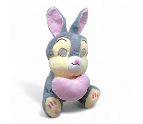 Мʼяка іграшка "Зайка з сердечком", 40 см, сірий