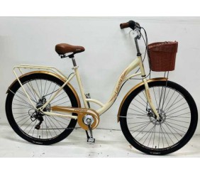 Велосипед міський Corso «Liberty» 28’’ дюймів, сталева рама 20``, 7 швидкостей, корзина, багажник