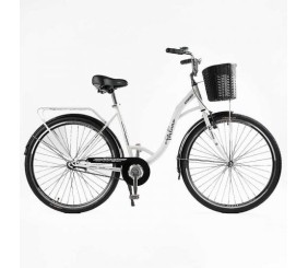 Велосипед міський Corso «FORTUNA» 28`` FR-28006 + КОШИК  одношвидкісний, сталева рама 20``, корзина, багажник