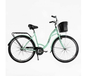 Велосипед міський Corso «FORTUNA» 28`` FR-28403 + КОШИК  одношвидкісний, сталева рама 20``, корзина, багажник