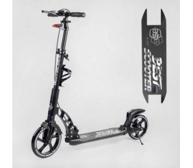 Самокат двоколісний "Best Scooter" (ФАРА, переднє колесо PU 230 мм, заднє колесо 200 мм, 2 амортизатори, дискове гальмо, затискач керма)