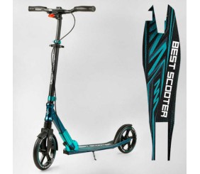 Самокат алюмінієвий "Best Scooter" (колеса PU, ФАРА, затискач керма, d передніх коліс - 230мм, d задніх коліс 200мм, 1 амортизатор передній)