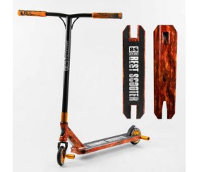 Самокат трюковий "Best Scooter" (HIC-система, ПЕГИ, алюмінієвий диск та дека з ПРИНТОМ, колеса PU, d = 110мм, ширина керма - 60 см)