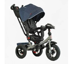 Велосипед-коляска ПОВОРОТНЕ СИДІННЯ, СКЛАДНЕ КЕРМО, ФАРА МУЗИЧНА З USB, Bluetooth НАДУВНІ КОЛЕСА, ПУЛЬТ ВКЛЮЧЕННЯ СВІТЛА І ЗВУКУ