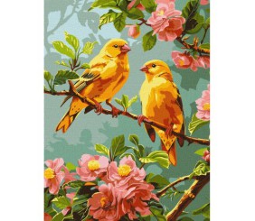Картина по номерах "Весняні канарки" 30х40 см