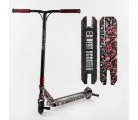 Самокат трюковий "Best Scooter" (HIC-система, ПЕГИ, алюмінієвий диск та дека з ПРИНТОМ, колеса PU, d = 110 мм, ширина керма - 60 см, в коробці)