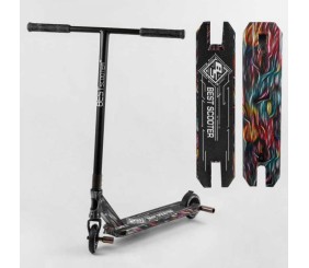 Самокат трюковий "Best Scooter" (HIC-система, ПЕГИ, алюмінієвий диск та дека з ПРИНТОМ, колеса PU, d = 110мм, ширина керма - 60 см)