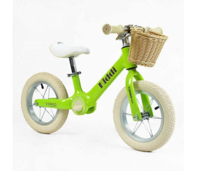 Велобіг "CORSO KIDDI" (магнієва рама, колеса надувні резинові 12’’, алюмінієві обода, підставка для ніг, корзинка)