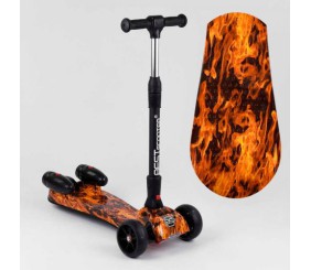 Самокат з парогенератором МУЗИКА, ДИМ, ТУРБІНИ, пластмасовий, колеса PU 120х40мм, складне алюмінієве кермо, в коробці