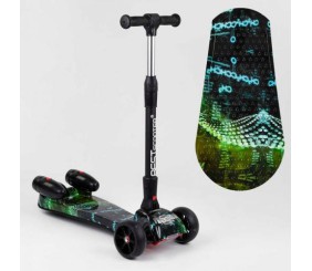 Самокат Best Scooter MAXI з парогенератором МУЗИКА, ДИМ, ТУРБІНИ, пластмасовий, колеса PU 120 х 40 мм, складне алюмінієве кермо
