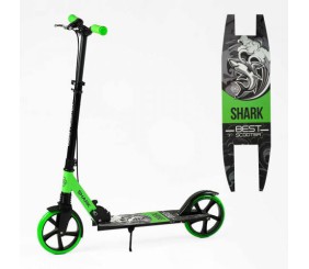 Самокат двоколісний "Best Scooter SHARK" (з ручним гальмом, затискач керма, колеса PU - 20 см, 1 амортизатор, в коробці)