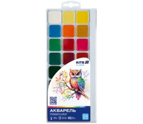 Фарби акварельні, 24 кол. Kite Classic