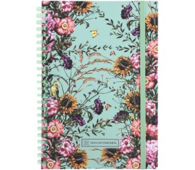 Блокнот на спіралі карт. обк., А5,80 арк,кл.,OS,Aqua field