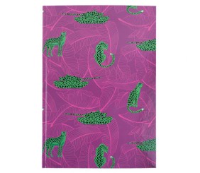 Книга записна А4, 96арк., кліт., Leopard, рожева