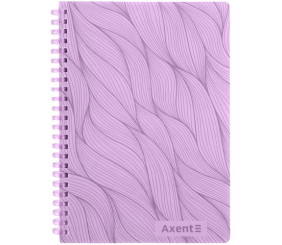 Блокнот на спіралі пласт. обкл., А5, 80 арк.,кл., бузковий