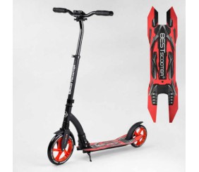 Самокат двоколісний колеса PU - переднє 23 см, заднє - 20 см, 1 амортизатор, широкий руль, зажим руля, в коробці