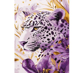 Картина по номерах з фарбами металiк "Лілова хижачка" 30х40 см