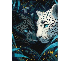 Картина по номерах з фарбами металiк "Блакитноокі" 30х40 см