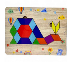 Деревʼяна головоломка "Танграм Равлик" 17х14 см