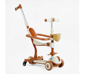 Самокат 5в1 Skyper GL-09077 колеса PU 125х40мм зі світлом, УКР. МУЗИКА та підсвічування платформи, с ДОП. КОЛЕСАМИ, захисний бампер, в коробці