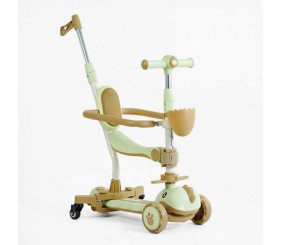 Самокат 5в1 Skyper колеса PU 125х40мм зі світлом, УКР. МУЗИКА та підсвічування платформи, с ДОП. КОЛЕСАМИ, захисний бампер, в коробці