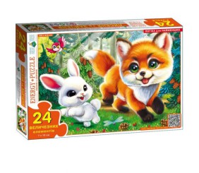 Гра-пазл на 24 елементи "Лисеня та Зайченя"