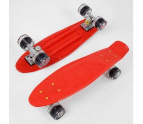 Скейт Пенні борд "Best Board", червоний, дошка = 55см, колеса PU зі світлом, діаметр 6 см